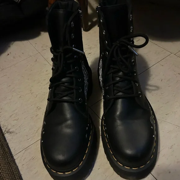 Dr. Martens Jadon Celestial Moth Embroidered Platform Boot Black - Picture 5 of 5